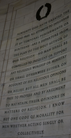Thomas Jefferson quote on freedom of religion and morality of men