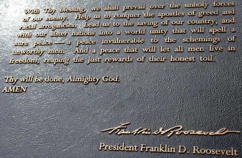 FDR quote on conquering greed
and racial arrogancies
