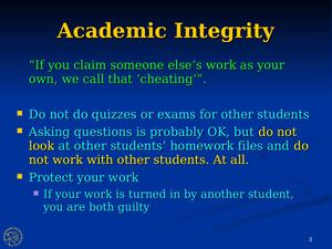 Slide on Academic Integrity