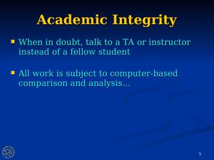 Slide on Academic Integrity