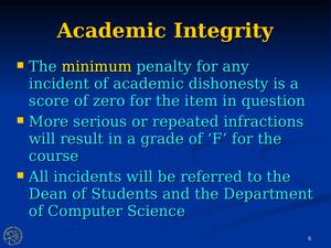 Slide on Academic Integrity